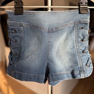 Free People Lace-Up Jean Shorts